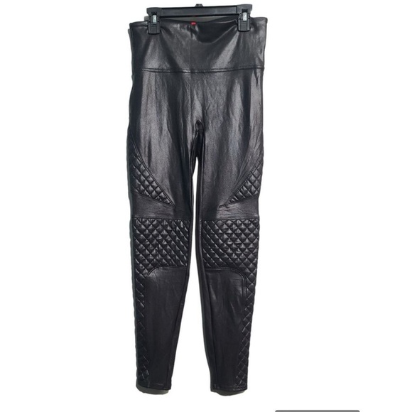 SPANX Women's Quilted Faux Leather Leggings - Picture 2 of 4